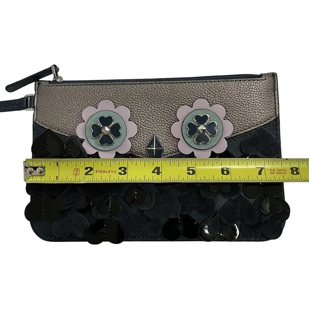 Kate Spade Zibbi Medium Leather‎ Tote Shoulder Bag & Owl Wristlet in Navy Blue